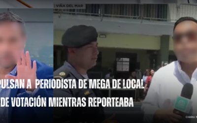 Equipo de prensa del canal Mega es expulsado de local de votación en Viña del Mar mientras realizaba un despacho en vivo